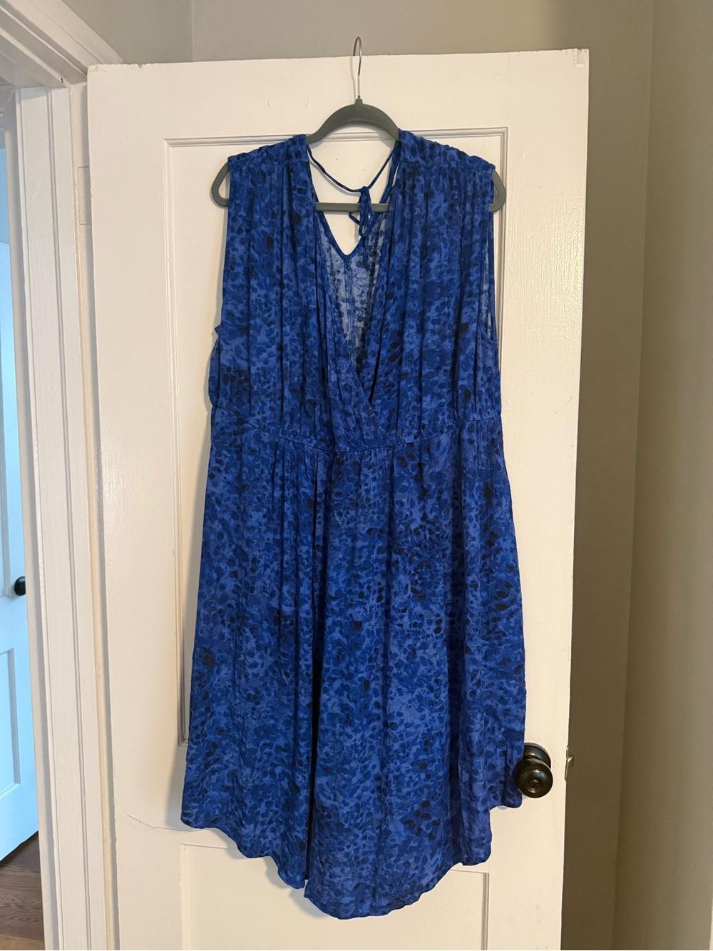 Terra & Sky Royal Blue Sleeveless V-Neck Dress